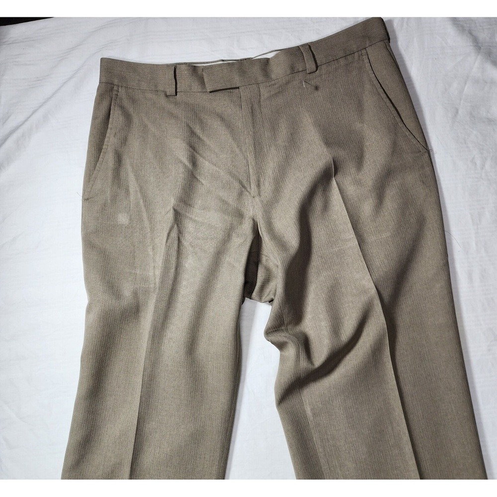Kenneth Cole Pants Mens Size 34x34 Khaki Casual Button Zip Flat Front Belt Loops - Picture 2 of 16